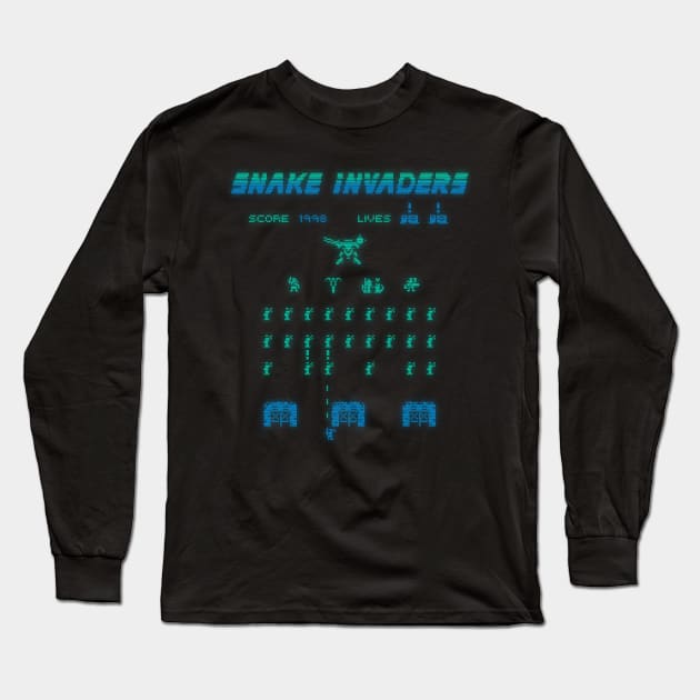 Snake Invaders Long Sleeve T-Shirt by TravisPixels